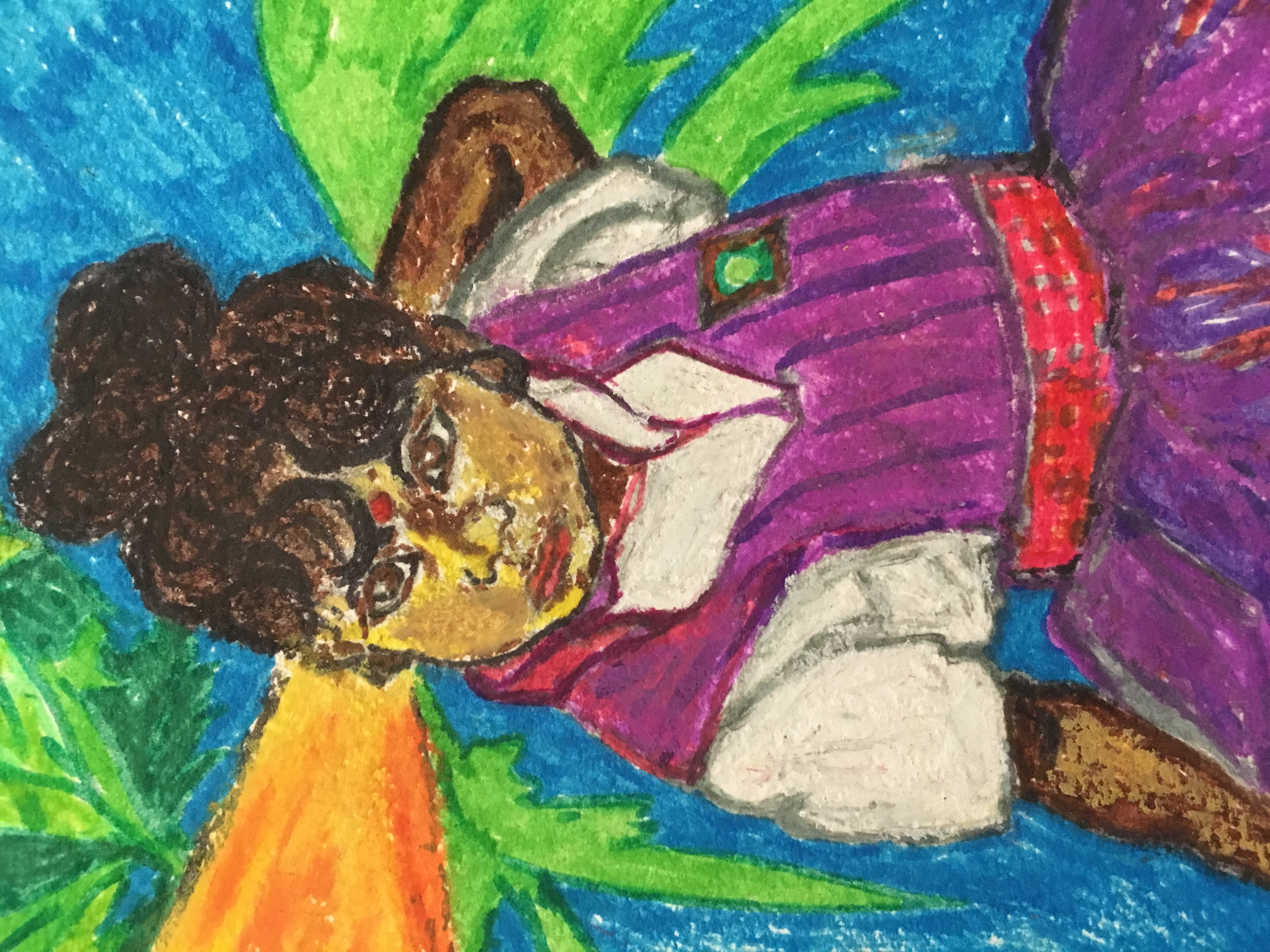 Original sketch of a schoolgirl concept from India